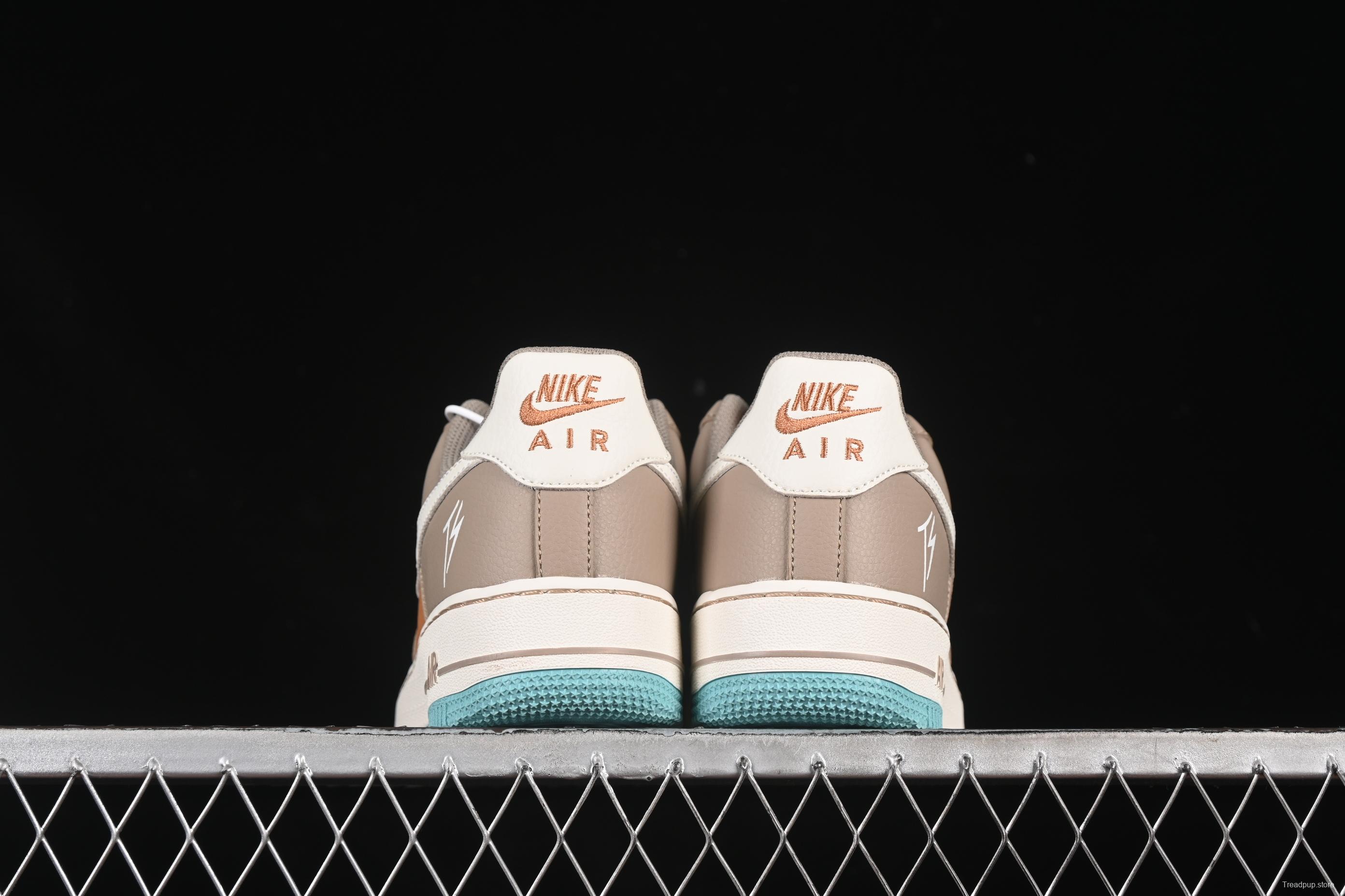 Nike Air Force 1 '07 Low TS Collaboration Grey Brown with Mini Swoosh Casual Sneakers - LW9279-006
