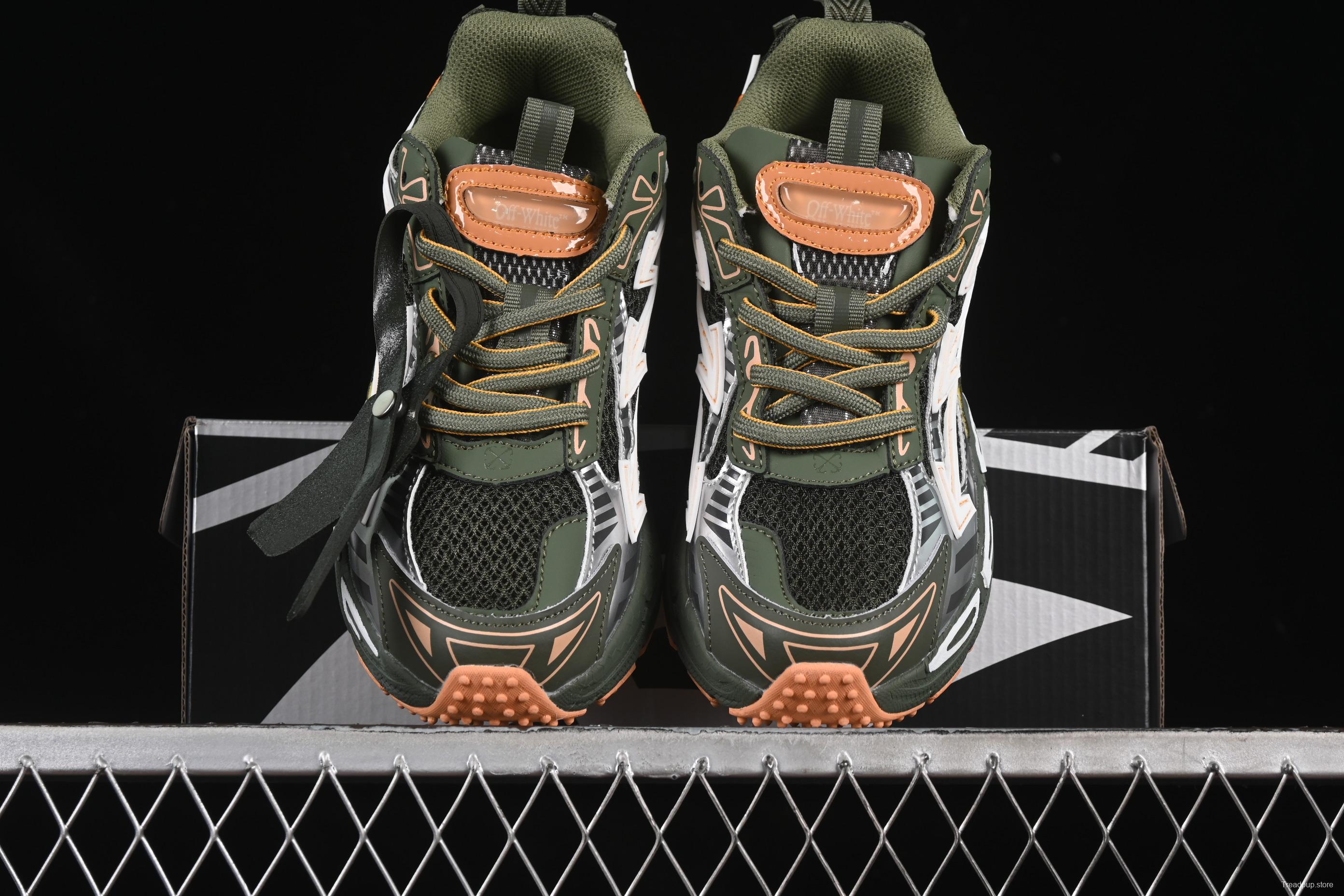 Off-White Be Right Low-Top Lifestyle Sneakers in White Green Orange - C.D4