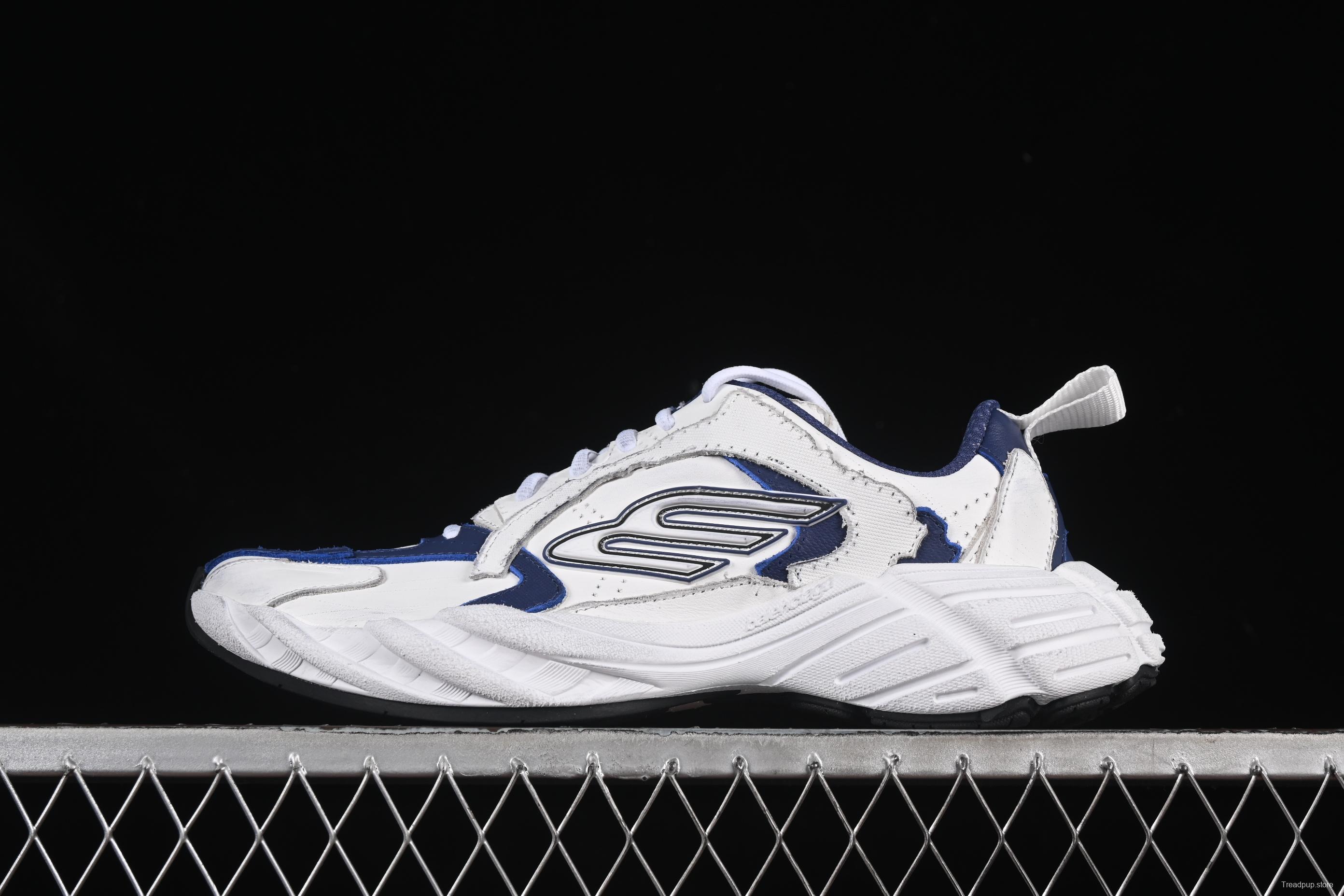 Balenciaga Monday Leather Round Toe Lace-Up Low Top Lifestyle Sneakers - WDWTS4090