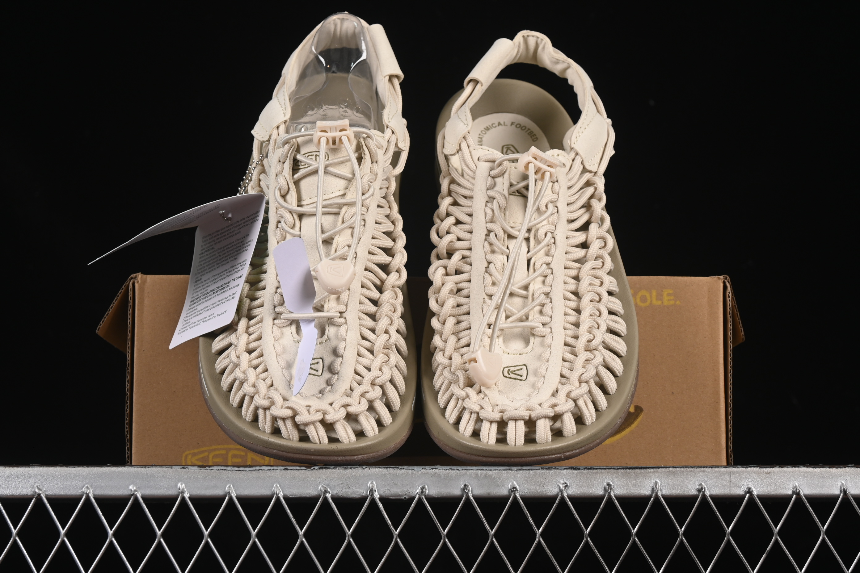 Keen Uneek Flat-M Woven Stretch Outdoor Water Sports Sandals - 1025169 WHITE CAP
