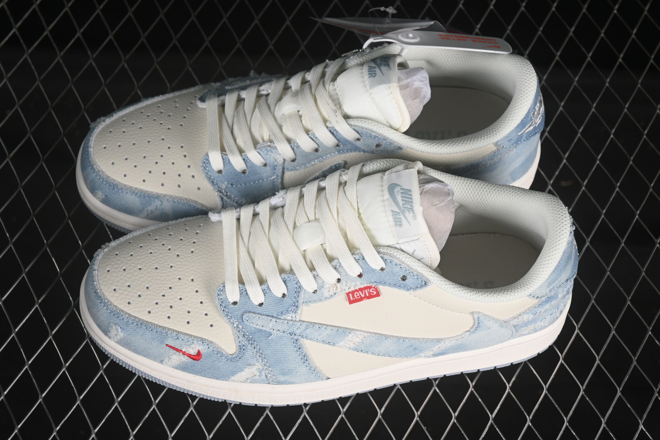 Nike Travis Scott x Fragment Design x Air Jordan 1 Low OG SP AJ1 Levi's Collaboration Low-Top Casual Sneakers - LE2436-137