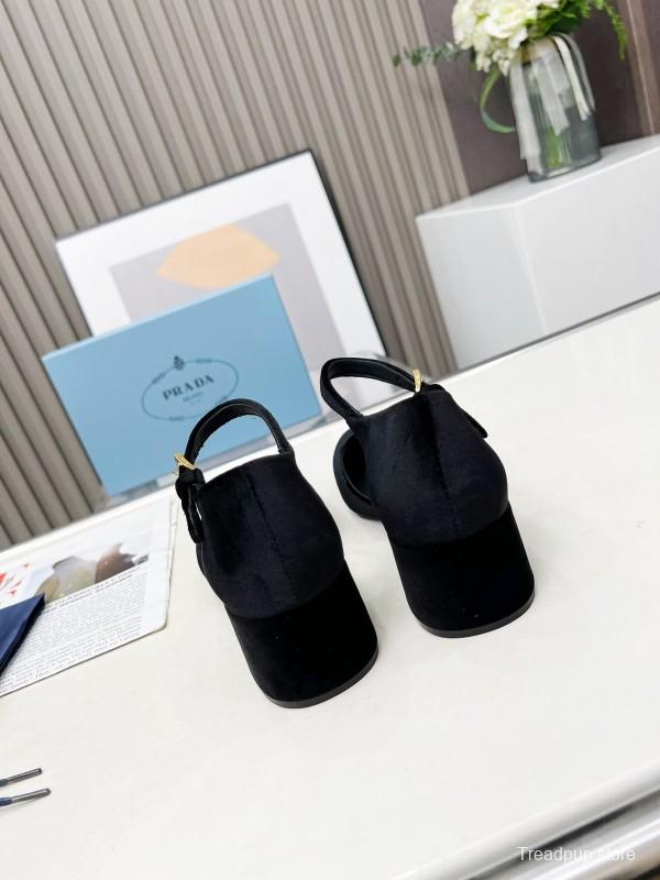2025 Women Prada Black Suede Mary Jane Buckle LY00270