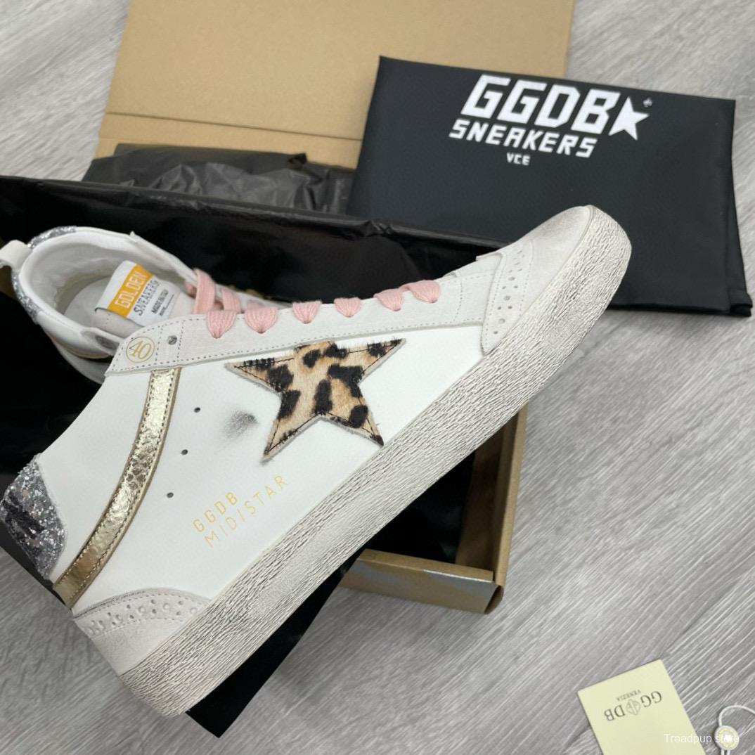 2024 Unisex GGDB White Pink Leather Suede High Top Sneakers MJ00300