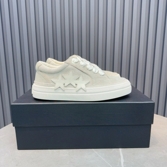 2024 Unisex Amiri White Leather Sneakers MJ00300