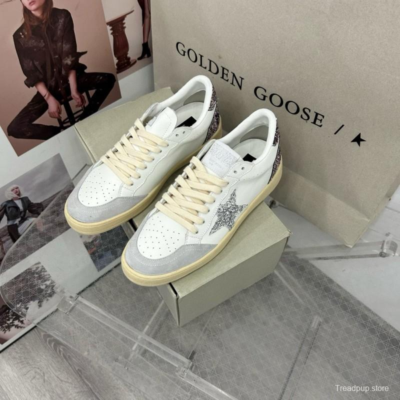 2024 Unisex GGDB White Silver Glitter Leather Suede Sneakers MJ00260