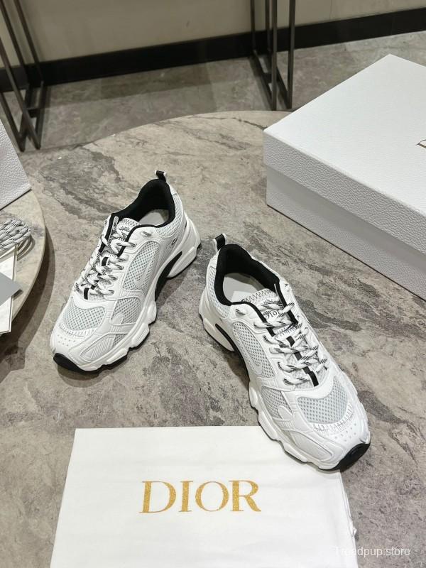 2025 Women Dior White Black Mesh Leather Sneakers KFY00370