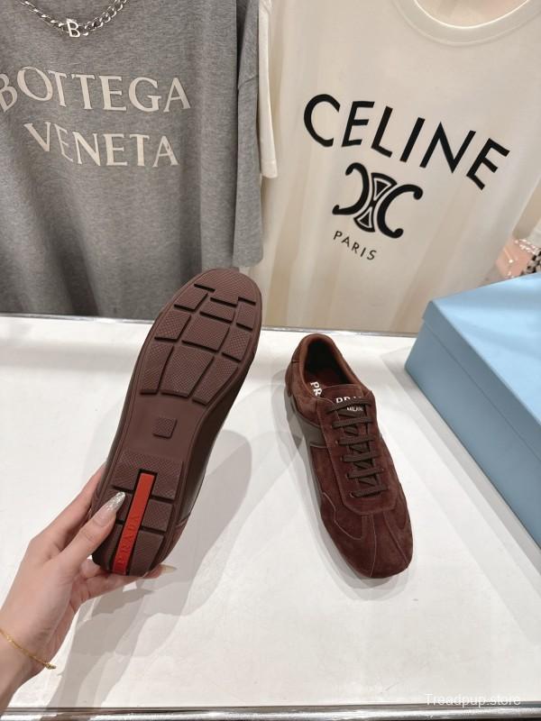2025 Unisex Prada Brown Suede Casual Shoes