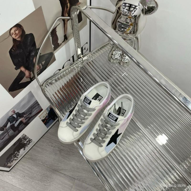 2025 Unisex GGDB White Pink Blue Leather Suede Sneakers