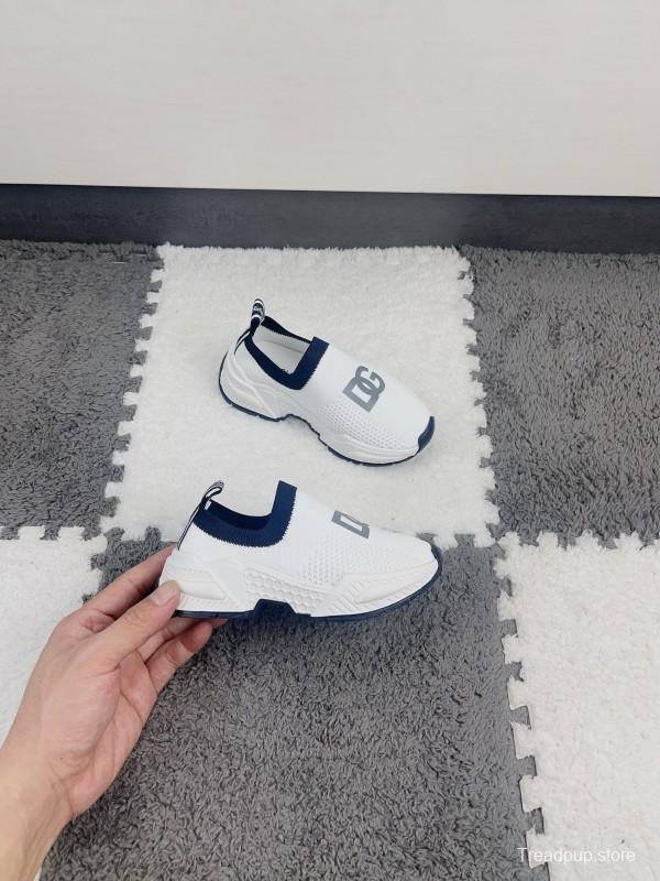 2024 Kids Dolce & Gabbana Black White Mesh Slip-On Sneakers