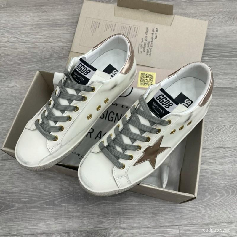 2025 Women GGDB White Brown Leather Sneakers