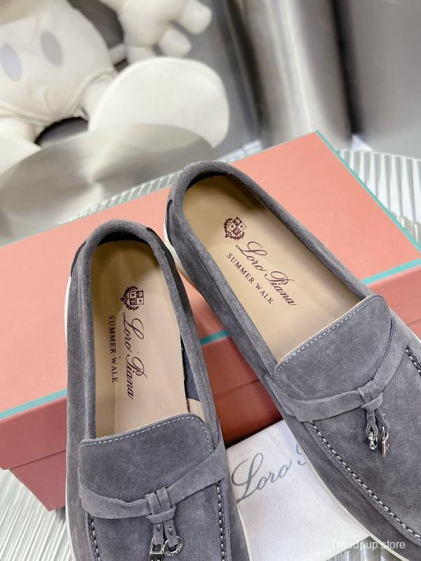 2024 Unisex Le Parmentier Gray Suede Loafers MJ00270