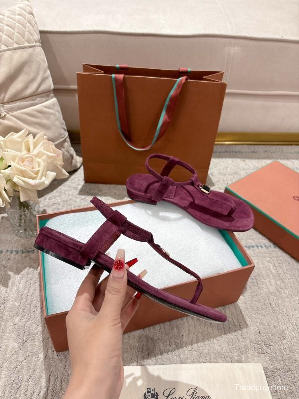 2025 Women LP Purple Suede Sandals