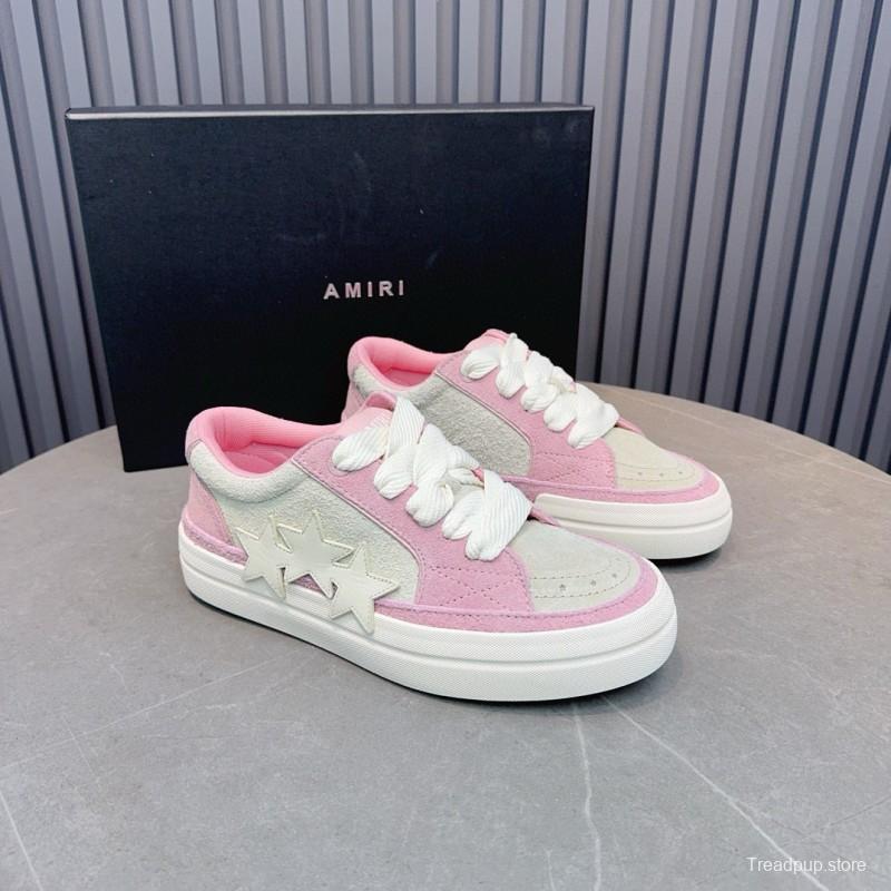 2024 Women Amiri Pink White Canvas Sneakers MJ00300