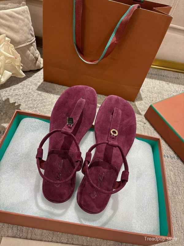 2025 Women LP Purple Suede Sandals