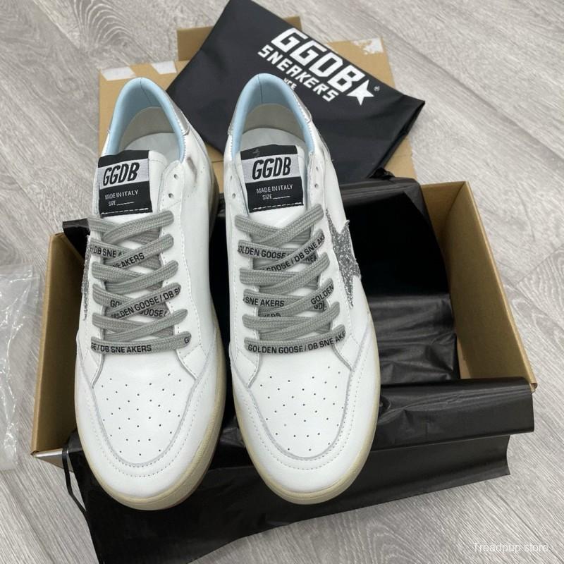 2024 Unisex GGDB White Silver Leather Sneakers MJ00260
