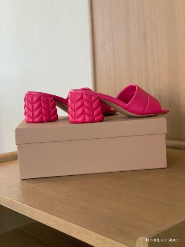 2025 Women Gianvito Rossi Pink Leather Slippers