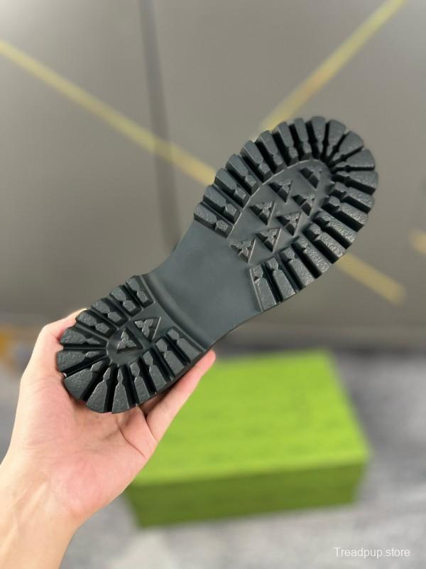 2024 Women Gucci Black Leather Formal Shoes MJ00300