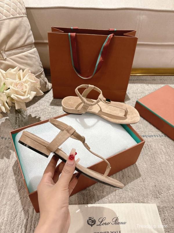 2025 Women LP Beige Suede Sandals LY00350