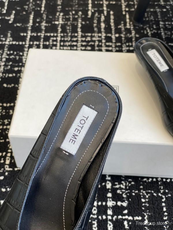 2025 Women Toteme Black Leather Mules