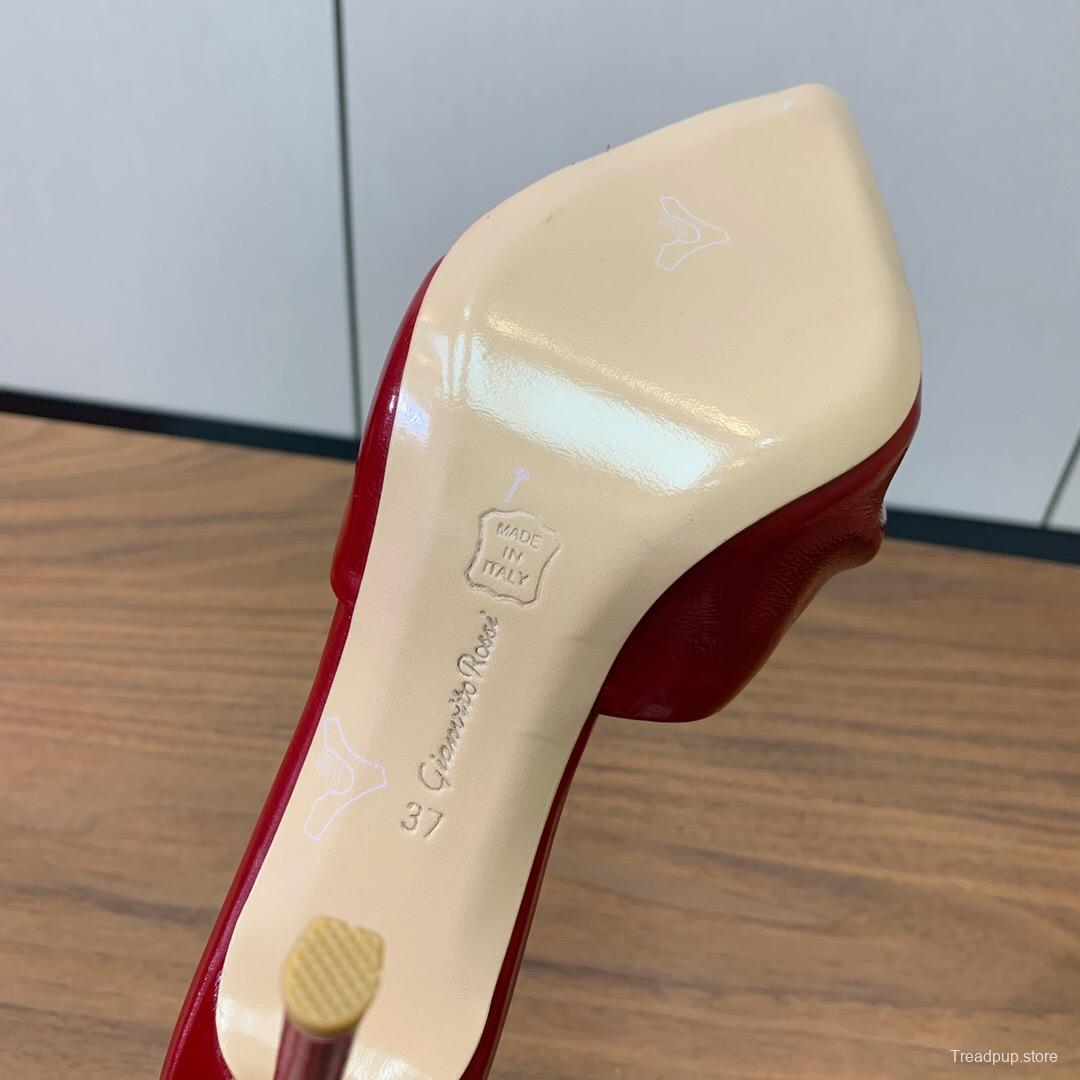 2025 Women Gianvito Rossi Red Leather High Heel Mule KFY00280