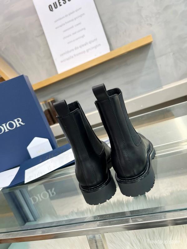 2024 Women Dior Black Leather Boots MJ00350
