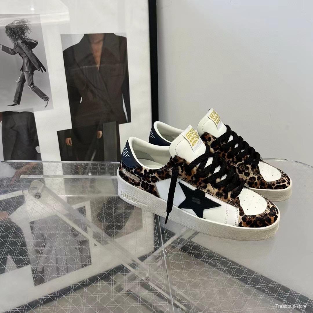 2024 Women GGDB White Leopard Leather Sneakers MJ00260