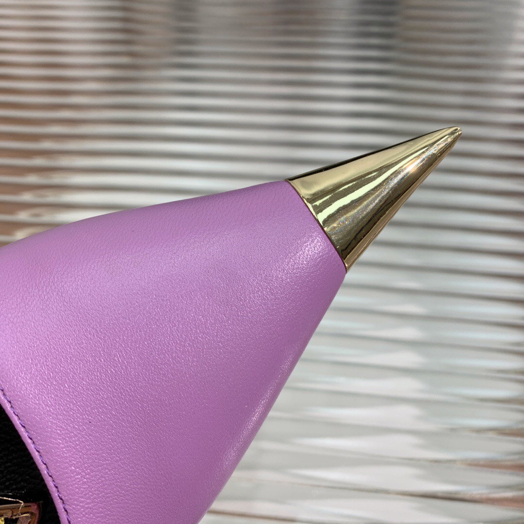 2025 Women TOM FORD Purple Gold Leather Mules