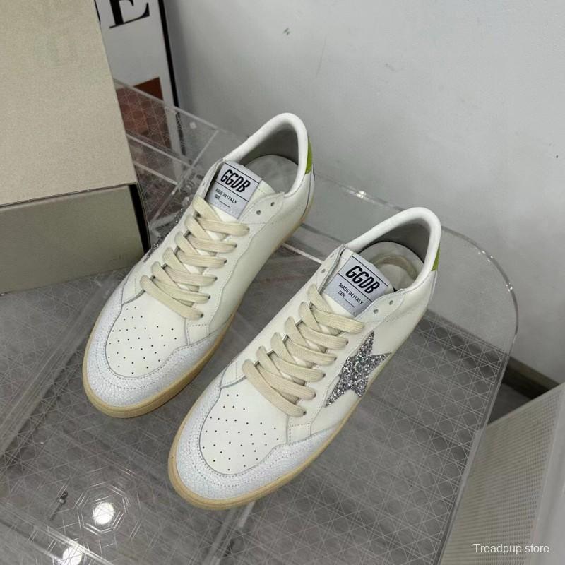 2024 Unisex GGDB White Silver Glitter Leather Sneakers MJ00260