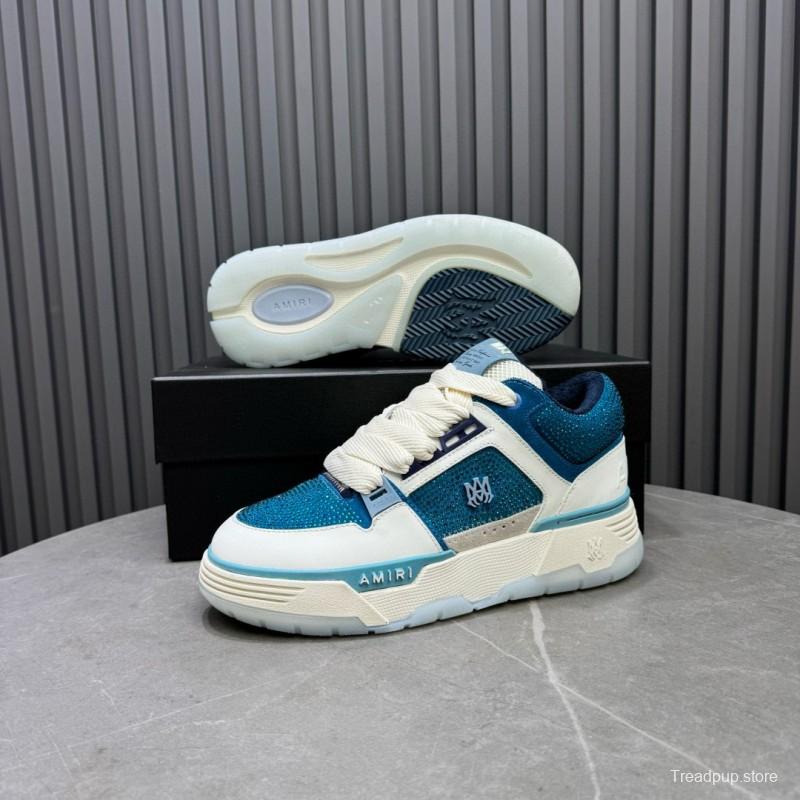 2024 Unisex Amiri Blue White Leather Mesh Sneakers MJ00410