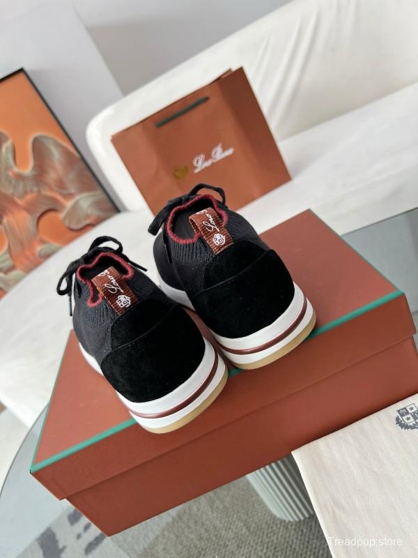2024 Men Le Parmentier Black Wool Knit Sneakers MJ00330