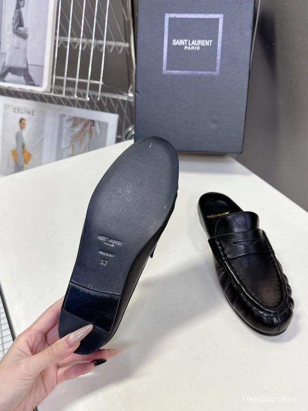 2025 Women Yves Saint Laurent Black Calfskin Loafer KFY00330