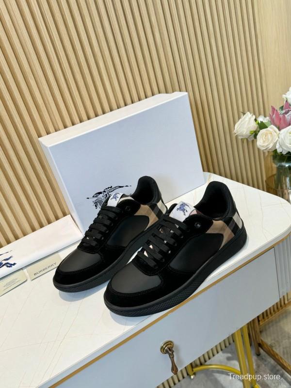 2024 Men Burberry Black Leather Sneakers MJ00320