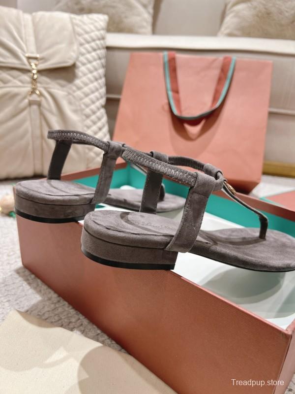 2025 Women LP Gray Suede Sandals LY00360