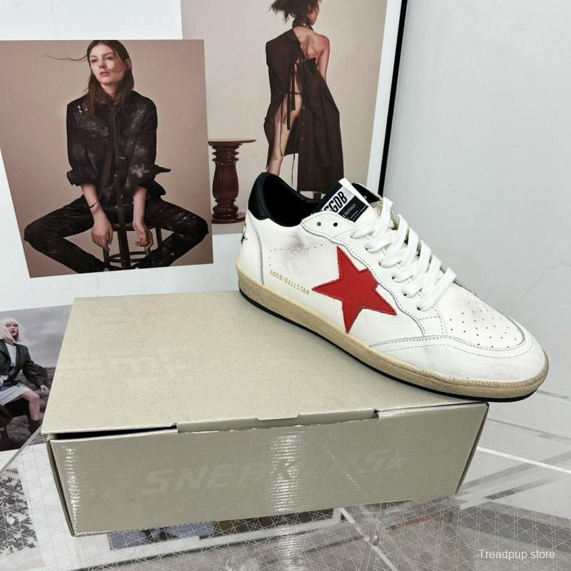 2024 Unisex GGDB White Red Leather Low Top Sneakers MJ00260
