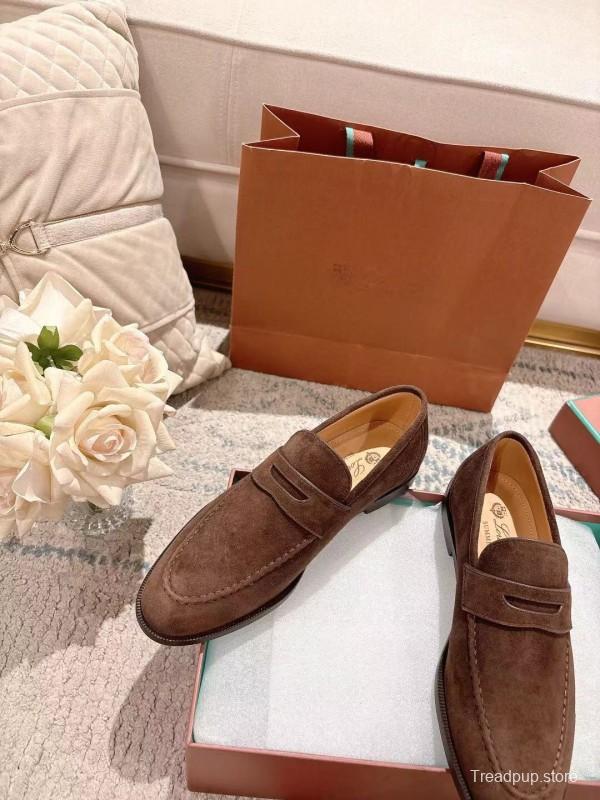 2025 Women LP Brown Suede Loafers LY00320