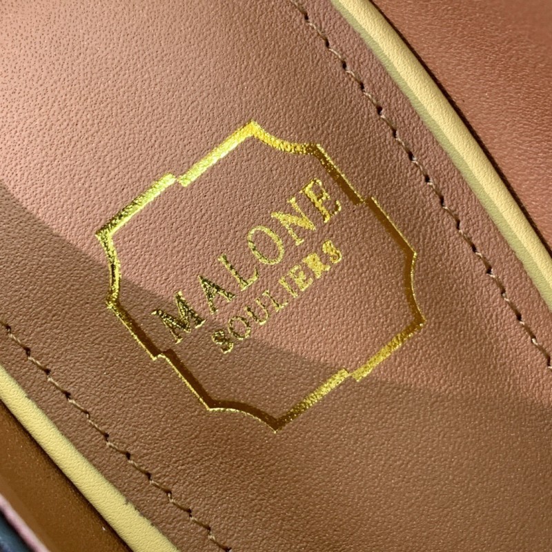 2025 Women Malone Souliers Black Yellow Leather Pumps