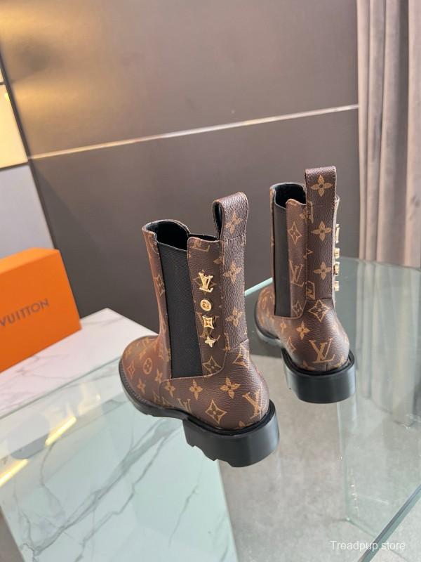 2024 Women Louis Vuitton Brown Leather Boots MJ00310