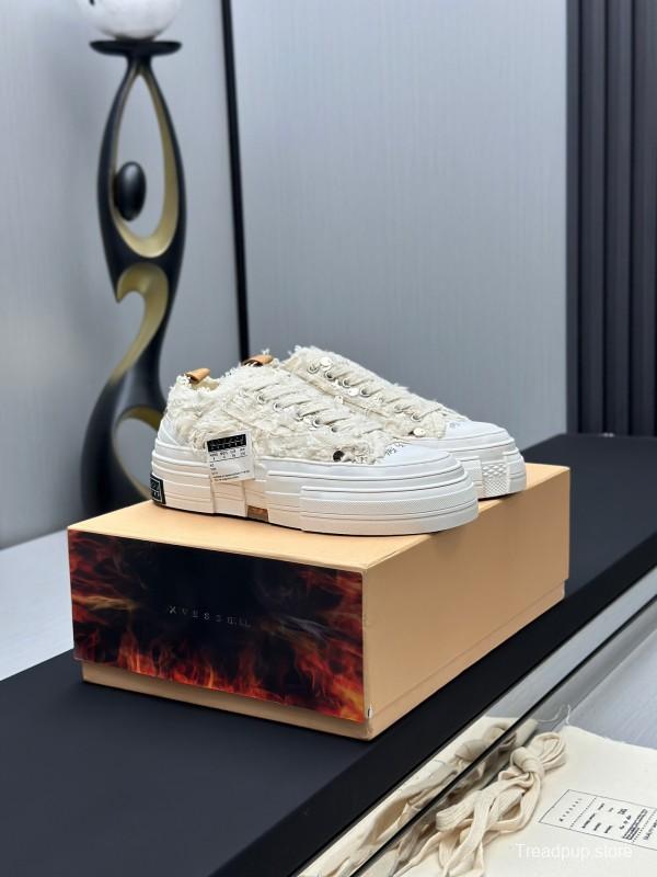 2025 Unisex XVESSEL White Canvas Plimsolls Vulcanized AS00260