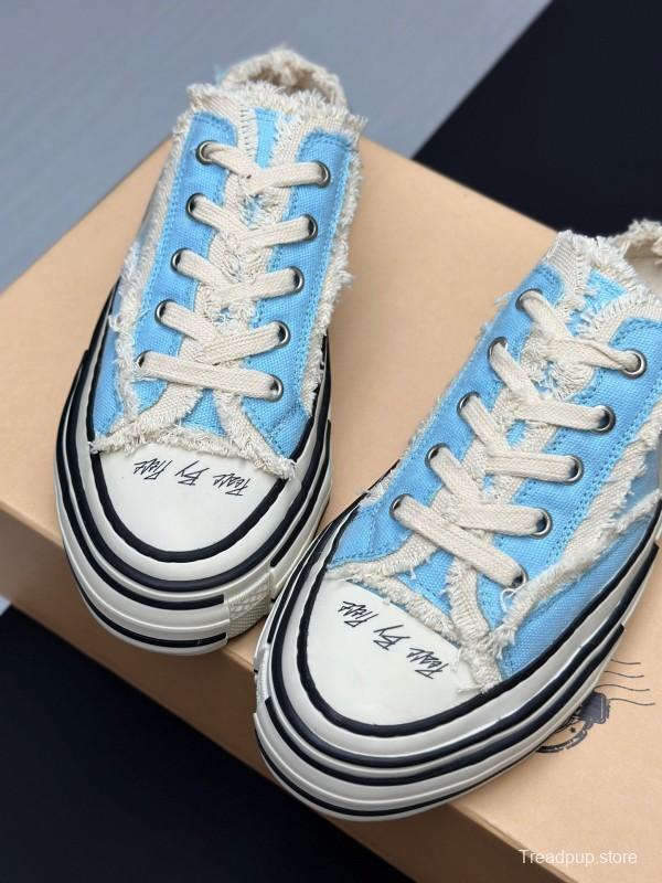 2025 Unisex XVESSEL Blue White Canvas Plimsolls Vulcanized AS00240