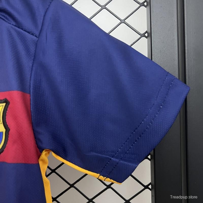 Retro 15/16 Kids Barcelona Home Size 16-28 Jersey