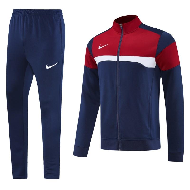 2025 Nike Red/Navy Full Hoodie Zipper Jacket +Long Pants