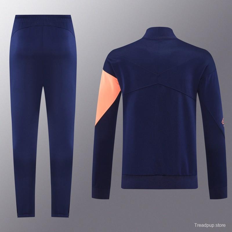 25/26 Barcelona Navy/Orange Full Zipper Jacket +Long Pants