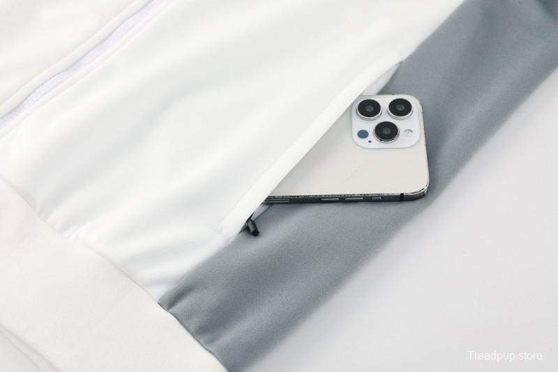 2025 NIKE WHITE/Grey Full Zipper Jacket +Long Pants