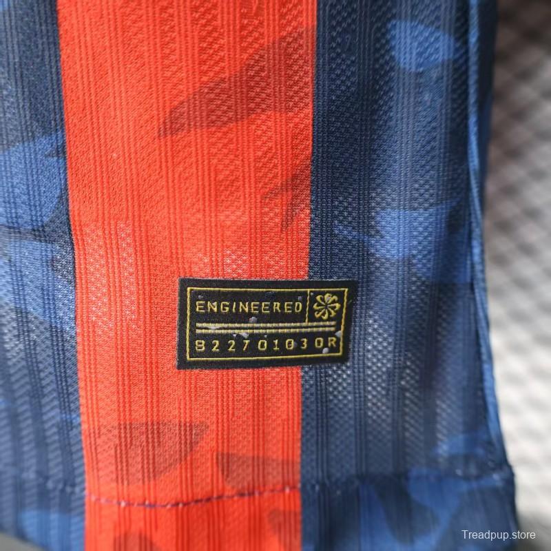 Player Version 25/26 Barcelona Home Blue Red Stripes Jersey with Spotify Sponsor