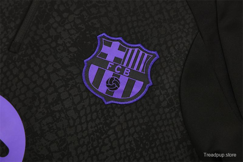 25/26 Barcelona Black Joint Edition Half Zipper Jacket+Long Pants