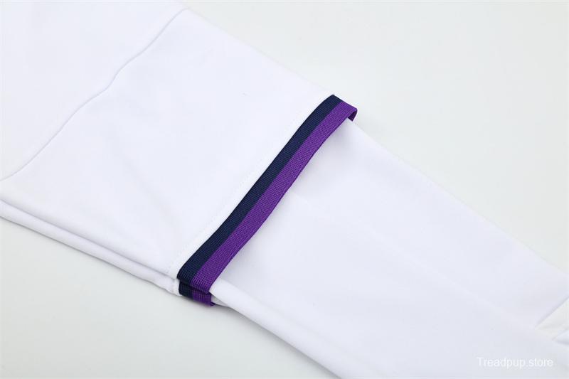 Retro 16/17 Real Madrid White Half Zipper Jacket