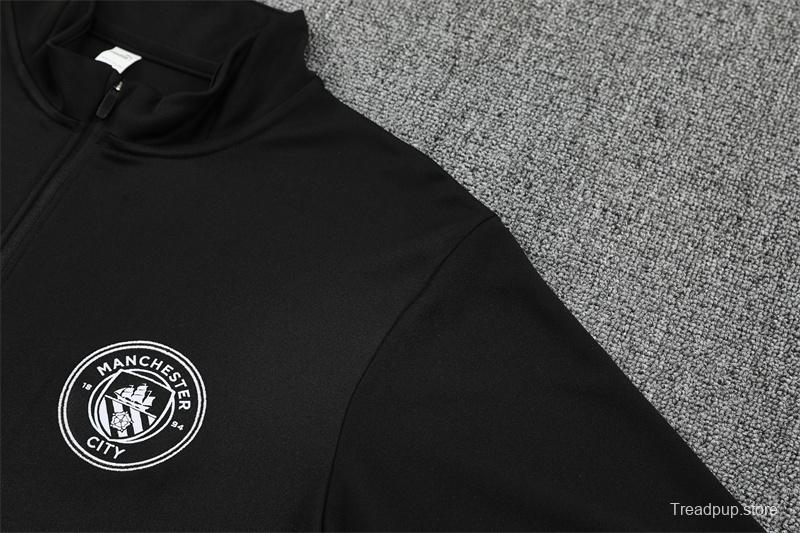 25/26 Manchester City Black Half Zipper Jacket+Long Pants