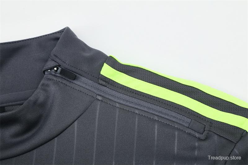 Retro 15/16 Real Madrid Dark Grey Half Zipper Jacket