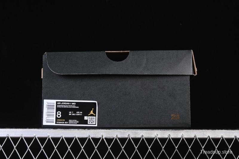 Nike Air Jordan 1 Mid AJ1 Black White Orange - DQ8426-801