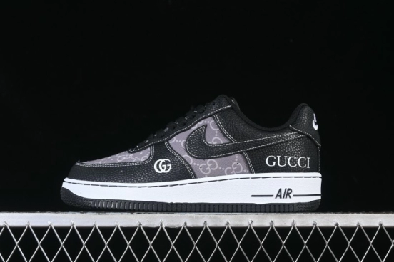 Nike Air Force 1 '07 Low Gucci Collaboration Litchi Grain Print Casual Sneakers - AH8462-002
